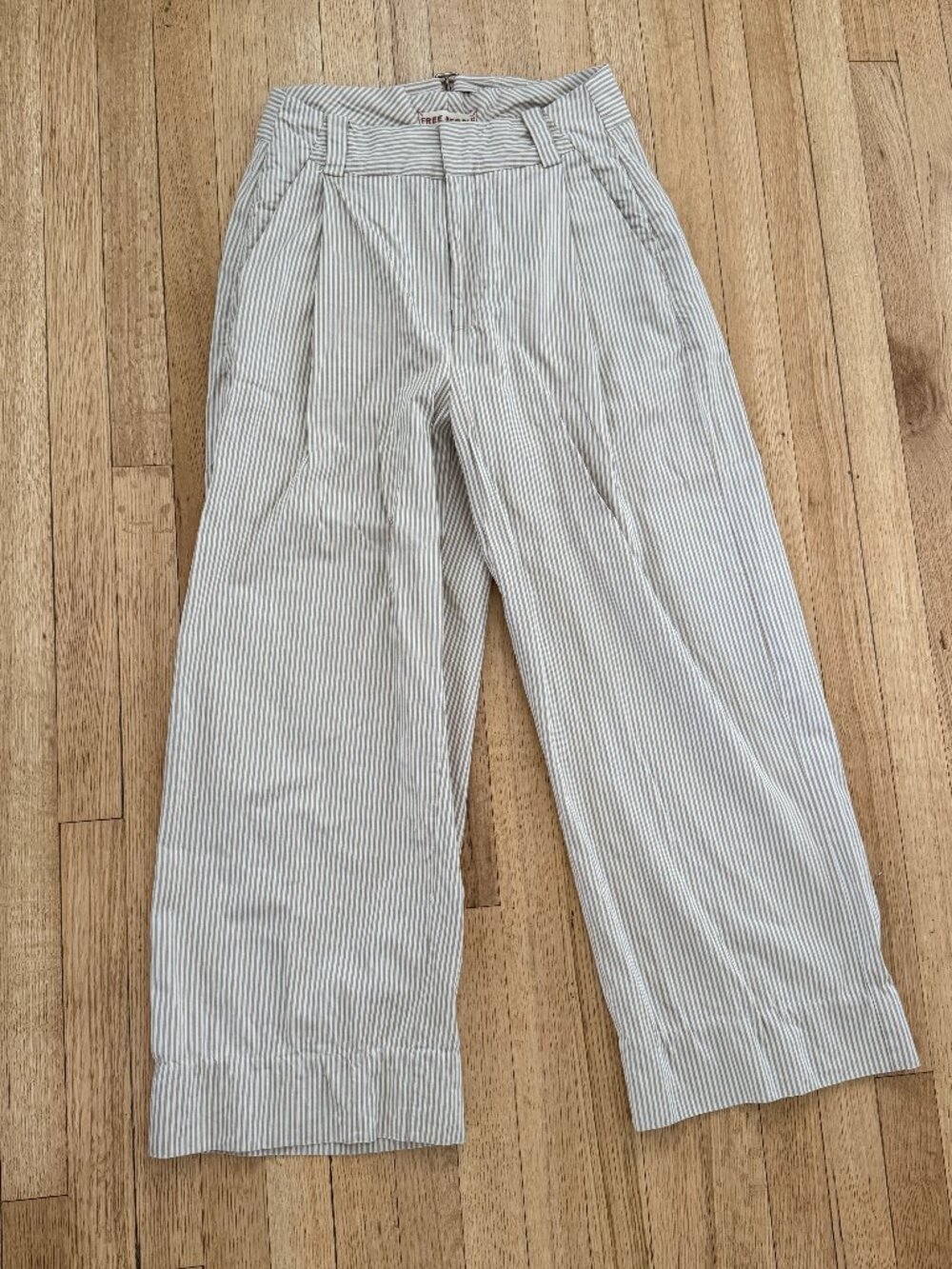 Free People Buckle Back Stripe Trousers